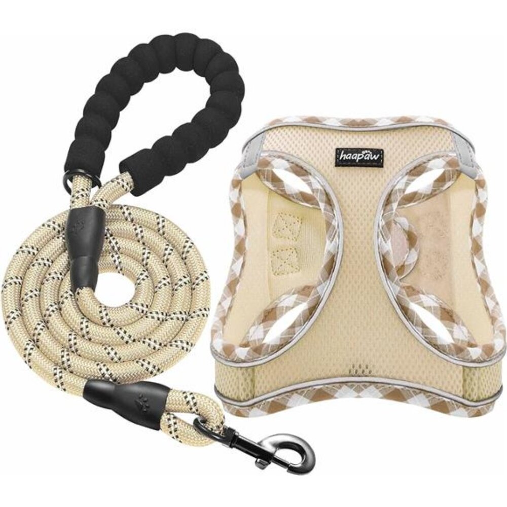 Dog Harness with Leash Set, No Pull Adjustable Reflective Step-in Puppy Harness